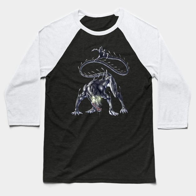 Aztec Mythical Creature Ahuizotl Baseball T-Shirt by underheaven